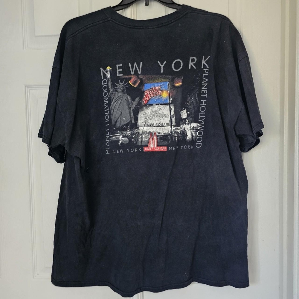 Vintage 1998 planet hollywood new york distressed faded tshirt